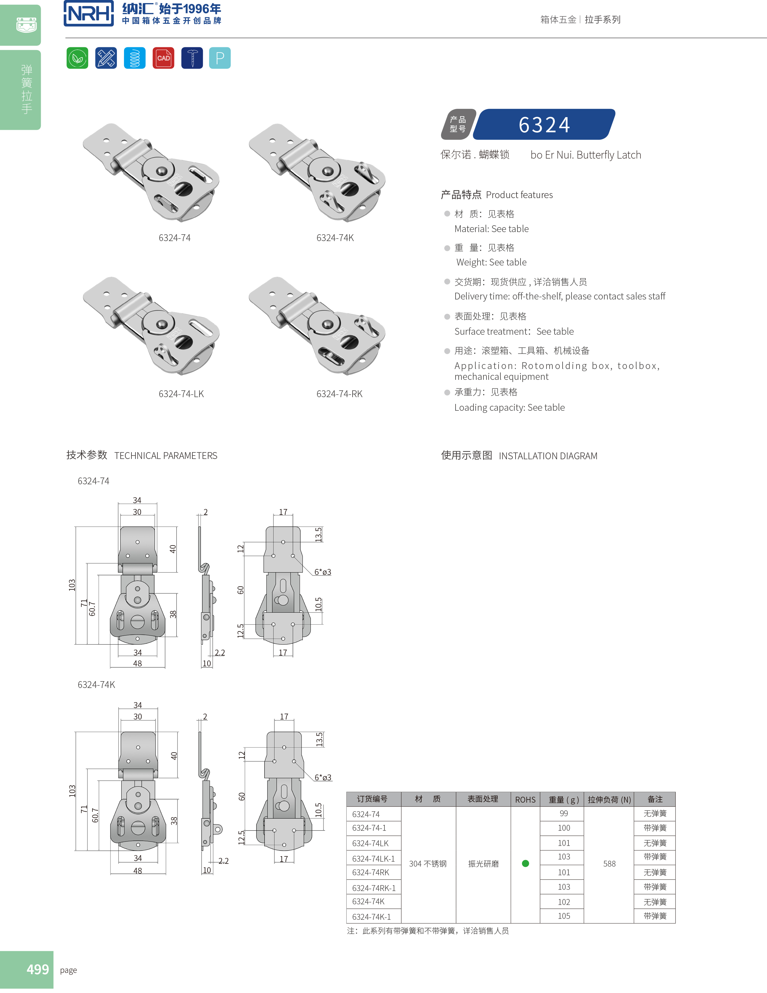 蝴蝶鎖芯6324-74電表箱鎖扣_醫療TIKTOK国际免费版色板_NRH不鏽鋼箱扣